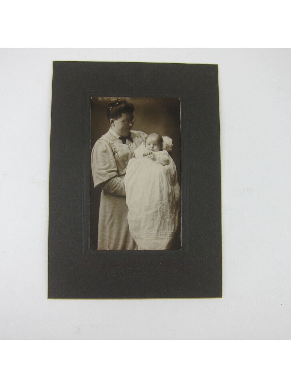 Cabinet Card Photograph Woman Baby Rosie & Gladys Raman Greenville Ohio Antique